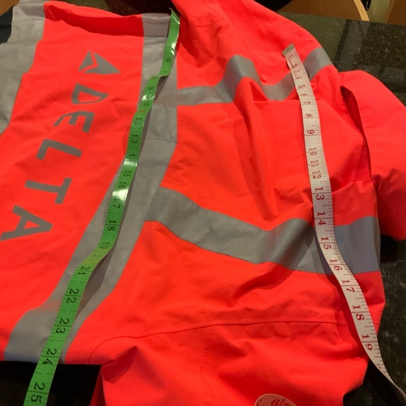 Delta Airlines Lands' End Orange Reflective Hi Vis Jacket M Ramp Agent - Picture 7 of 14